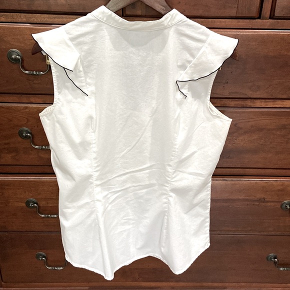 Worthington Women’s Sleeveless Ruffle Front Blouse - Picture 2 of 7